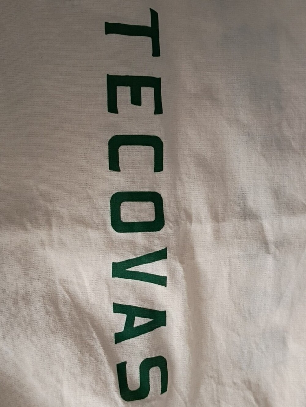 (3) Tecovas Cream Canvas Boot Dust Bag with Green Logo 16 X 20 Inches - Picture 3 of 5